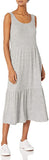 New Daily Ritual Women's Standard-Fit Cozy Knit Rib Tiered Tank Dress in Heathered Grey, Sz M!
