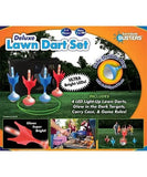 New Deluxe Light Up Lawn Darts Set – Boredom Busters! Play day and night; switch on the darts’ lights and play during dark nights
