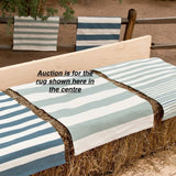 Great Quality Dash & Albert Teal/White Stripe Indoor/Outdoor Area Rug, 2ft x 3ft! Retails $94 W/Tax!