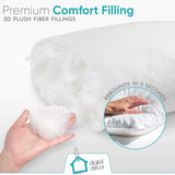 Digital Decor Set of 2 Premium Gold Hotel Pillows for Sleeping- Made in USA - Hypoallergenic Standard Size Pillows with Down Alternative Fiber Fill for Side & Back Sleepers - Plus 2 Free Pillowcases, Retails $46+
