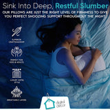 Digital Decor Set of 2 Premium Gold Hotel Pillows for Sleeping- Made in USA - Hypoallergenic Standard Size Pillows with Down Alternative Fiber Fill for Side & Back Sleepers - Plus 2 Free Pillowcases, Retails $46+