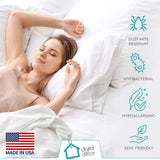 Digital Decor Set of 2 Premium Gold Hotel Pillows for Sleeping- Made in USA - Hypoallergenic Standard Size Pillows with Down Alternative Fiber Fill for Side & Back Sleepers - Plus 2 Free Pillowcases, Retails $46+