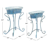 Wayfair Item! Fleur De Lis Living Elmo 2 - Piece Iron Pot Planter Set Pearl White - Retails $350+