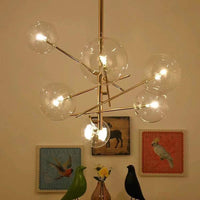 Brand new Dellemade XD00936 Sputnik Chandelier 6-Light Ceiling Light Globe Pendant Lamp for Bedroom, Living Room, Dining Room, Brass/Gold, Includes Bulbs! Retails $160+