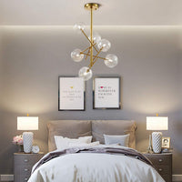 Brand new Dellemade XD00936 Sputnik Chandelier 6-Light Ceiling Light Globe Pendant Lamp for Bedroom, Living Room, Dining Room, Brass/Gold, Includes Bulbs! Retails $160+