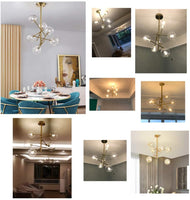 Brand new Dellemade XD00936 Sputnik Chandelier 6-Light Ceiling Light Globe Pendant Lamp for Bedroom, Living Room, Dining Room, Brass/Gold, Includes Bulbs! Retails $160+