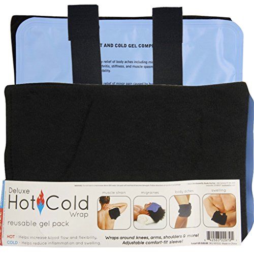 Deluxe reusable gel pack wrap with cover! One size This wraps around shoulders, leg, arm etc with adjustable comfort fit sleeve!