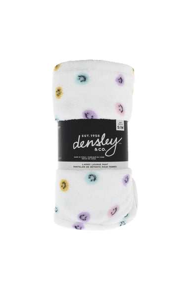 New Women's Smiley Plush Pajama Pants by Densley & Co. Sz L! Ultra Cozy!!