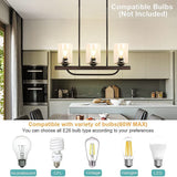 New Depuley 3- Light Kitchen Pendant Light, Flush Mount Ceiling Light Fixture with Glass Shade, Adjustable Farmhouse Black Chandelier Lighting for Kitchen Island Dining Room Restaurant, E26 Base