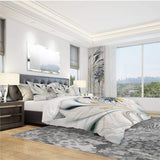 Amazing Designart BED10276-K Stained Glass Floral Art' Modern & Contemporary Duvet Cover Set King, 2 Shams White! Retails $246+