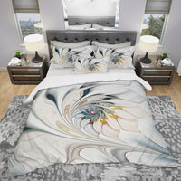 Amazing Designart BED10276-K Stained Glass Floral Art' Modern & Contemporary Duvet Cover Set King, 2 Shams White! Retails $246+