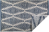 New DII Indoor Flat Weave Cotton Hand loomed Yarn Dyed Woven Reversible Area Rug for Bedroom, Living Room, Kitchen, 2x3', Diamond Navy Blue