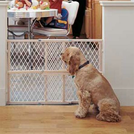 Brand new Diamond Mesh Safety Gate! The sturdy frame surrounds rigid diamond mesh panels which adjust to fit openings 26.5 to 42 inches wide and is 23 inches high.