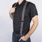 New Dickies mens Dickies Men's 1-1/2 Solid Straight Clip Suspender Suspenders in Charcoal Grey, One Size Fits all!