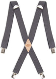 New Dickies mens Dickies Men's 1-1/2 Solid Straight Clip Suspender Suspenders in Charcoal Grey, One Size Fits all!
