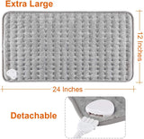 New DIZA100 Heating Pad Fast Heating Warming Pad 6 Temperature Settings Dry & Moist Heat Option with Auto-Off Timer 12x24 Inch (Silver Grey), Retails $70+