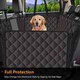 New Dog Car Seat Cover,100% Waterproof Scratchproof Hammock with Mesh Windows for Pets Back Seat Protection Against Dirt for Cars, SUVs and Trucks