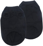 YAODHAOD Cotton Dog Clothes Solid Color Dog T-Shirts Clothes, Cotton Shirts Soft and Breathable, Dog Shirts Apparel Fit for Small Extra Small Medium Dog Cat 2pcs (M, Black+Grey)