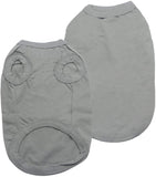 YAODHAOD Cotton Dog Clothes Solid Color Dog T-Shirts Clothes, Cotton Shirts Soft and Breathable, Dog Shirts Apparel Fit for Small Extra Small Medium Dog Cat 2pcs (M, Black+Grey)
