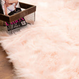 New Wayfair Dominick Handmade Ultra Soft Shag Faux Sheepskin Pink Area Rug, 5Ft X 7Ft! Retails $305+