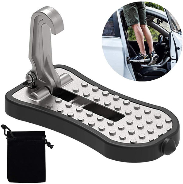 New Vehicle Doorstep Multi-tool, Folding Ladder U Shaped Hook Pedal Foot Pegs Side Step, Allows Easy Access to Rooftop with Safety