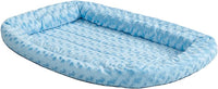 New Double Bolster Pet Bed for Metal Dog Crates, Blue, 22"