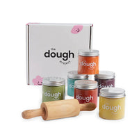 New Nordstrom's "The Dough Project" Six 5 oz jars of all-natural, plant-based playdough in rainbow colours & Rolling Pin, made in the USA. Ages 3+. Retails $40US+