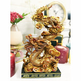 New Wayfair item! Arasch Feng Shui Chinese Daoism Imperial Nine Dragons Golden Dragon King, brings in the energy of wealth and prosperity!  Retails $86+