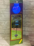 whimsical garden dragonfly solar light stake! Glass orb glows blue automatically at night!