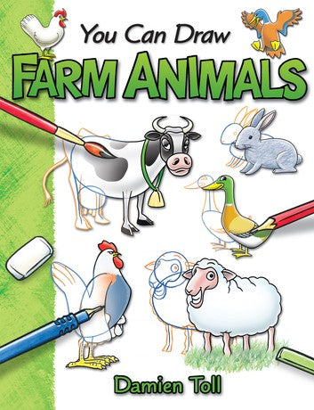 New You Can Draw Farm Animals, Paperback, 32 Pages!