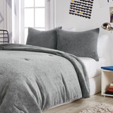 Dream Factory Ultra Comfy Star Plush 2-Piece Comforter Set, Twin, Grey! Great to use all seasons! Retails $105+