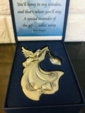 BEAUTIFUL PEWTER DREAM ANGEL SUN CATCHER IN GIFT BOX WITH VERSE INSIDE!