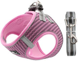 New Duomm Universal Dog Cat Harness with Leash - Anti-Escape Cat Harness - Adjustable Reflective Harness for Dogs - Soft Mesh Comfortable No Pulling No Choking, Pink, Sz L!