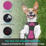 New Eagloo Dog Harness No Pull, Walking Pet Harness with 2 Metal Rings and Handle Adjustable Reflective Breathable Oxford Soft Vest Easy Control Front Clip Harness, Sz S!