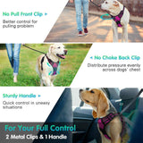 New Eagloo Dog Harness No Pull, Walking Pet Harness with 2 Metal Rings and Handle Adjustable Reflective Breathable Oxford Soft Vest Easy Control Front Clip Harness, Sz S!