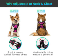 New Eagloo Dog Harness No Pull, Walking Pet Harness with 2 Metal Rings and Handle Adjustable Reflective Breathable Oxford Soft Vest Easy Control Front Clip Harness, Sz S!