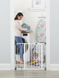 New in box! Regalo Easy Step Walk Through Safety Gate, White! Expands to fit openings between 29-34 and 35-38.5 inches wide.