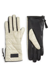 New Nordstrom Women's Authentic UGG Faux Fur Lined Quilted Gloves UGG® Ivory/Black, Sz S/M Retails $95+