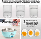 New Nostalgia Retro Premium 7 Capacity Electric Large Hard-Boiled Egg Cooker Poached, Scrambled, Omelettes, Whites, Sandwiches, for Keto & Low-Carb Diets, Aqua