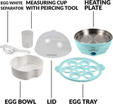New Nostalgia Retro Premium 7 Capacity Electric Large Hard-Boiled Egg Cooker Poached, Scrambled, Omelettes, Whites, Sandwiches, for Keto & Low-Carb Diets, Aqua