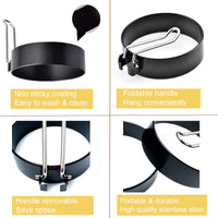 New Set of 3 Non-Stick Stainless Steel Egg Rings! Great for Eggs, Pancakes, Burgers, Mcmuffins etc!