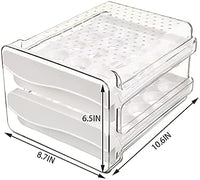 New Cedilis 40 Grid Large Capacity Egg Holder for Refrigerator, 2 Drawers Fridge Egg Containers Organizer, Plastic Household Egg Fresh Storage Box, Clear