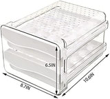 New Cedilis 40 Grid Large Capacity Egg Holder for Refrigerator, 2 Drawers Fridge Egg Containers Organizer, Plastic Household Egg Fresh Storage Box, Clear