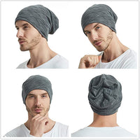 New EINSKEY Unisex Slouchy Beanie Hat, 2 Pack Baggy Jersey Skull Cap Winter Summer Hat