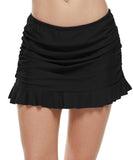 New with tags! Ekouaer Bikini Skirt with Panty Ladies Summer Shirred Skirtini (Black, XL)