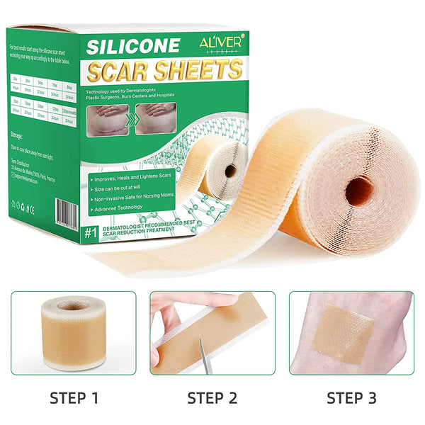 Elaimei 60'' Silicone Scar Sheets, Silicone Tape for Scars Removal 