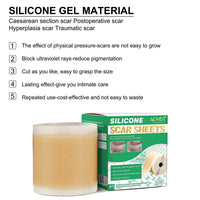 New Elaimei 60'' Silicone Scar Sheets, Silicone Tape for Scars Removal, Visible Improvement on Both New & Old Scars! Safe for children too!
