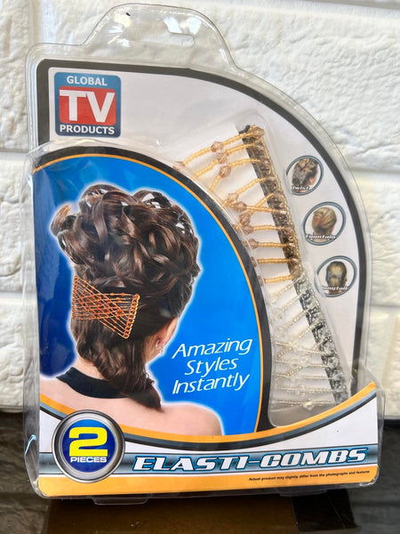 Brand New, Sealed Elasti-Combs! Amazing Styles Instantly! Twist ~Fountain ~Ponytail
