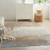 New Nourison Elation Grey Ivory 9' x 12' Rug, made in Turkey! low-profile, soft texture, easy to clean! Retails $662+