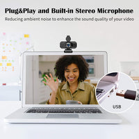 New HD Webcam with Microphone & Privacy Cover, Elipenico. Wide Angle HD Webcam 1080P for Zoom Skype YouTube Twitch OBS Streaming Video Conference, includes Tripod